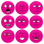 Σετ εννέα ροζ κονκάρδες smiley 