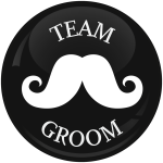 Κονκάρδα γάμου Team groom mustache μαύρη