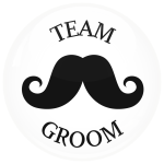 Κονκάρδα γάμου Team groom mustache λευκή