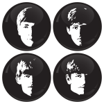 Σετ κονκάρδες The Beatles faces 4 τεμάχια