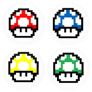 Σετ 4 κονκάρδες super mario mushroom classic