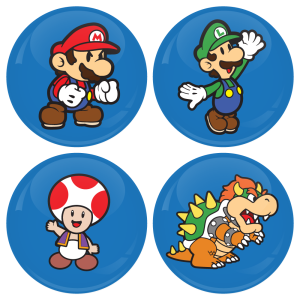 Σετ 4 κονκάρδες super mario heroes