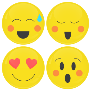 Smiley κονκάρδες heart - σετ 4 τεμάχια