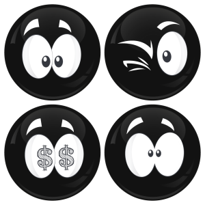 Kονκάρδες emoticons money μαύρες σετ 4 τεμάχια 
