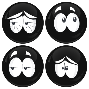 Kονκάρδες emoticons Crack μαύρες σετ 4 τεμάχια 