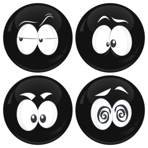 Kονκάρδες emoticons Zong μαύρες σετ 4 τεμάχια 