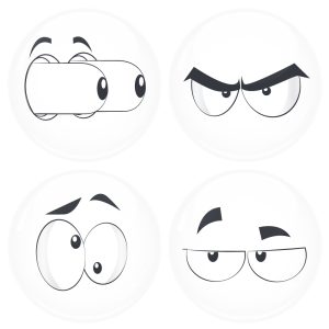 Kονκάρδες emoticons eyes out λευκές σετ 4 τεμάχια 