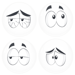 Kονκάρδες emoticons crack λευκές σετ 4 τεμάχια 