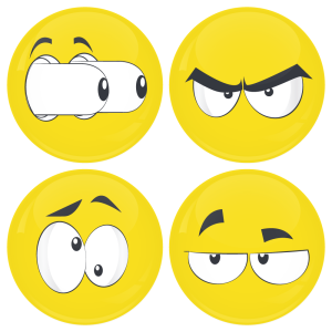 Kονκάρδες emoticons eyes out κίτρινες σετ 4 τεμάχια 