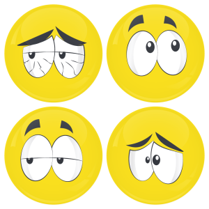 Kονκάρδες emoticons Crack κίτρινες σετ 4 τεμάχια 