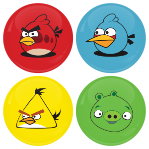 Σετ 4 κονκάρδες angry birds puzzle game