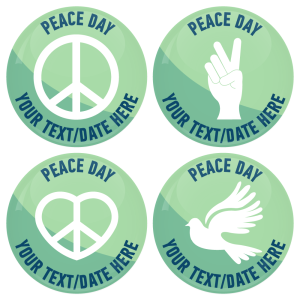 Σετ κονκάρδες Peace Day 4 τεμάχια 