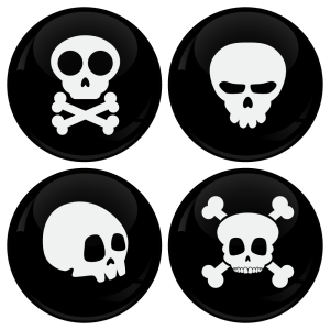 Κονκάρδες Skulls σετ 4 τεμάχια 