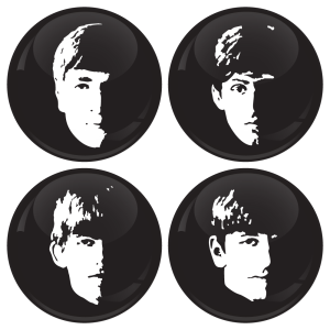 Σετ κονκάρδες The Beatles faces 4 τεμάχια