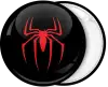 Spider from spider man black circle badge button