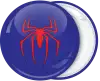 Spider from spiderman blue circle badge button