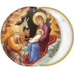 Orthodox byzantine genesis Jesus round badge button