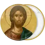 Orthodox byzantine Jesus Christ round badge button