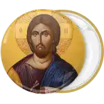 Orthodox byzantine genesis Jesus teacher round badge button