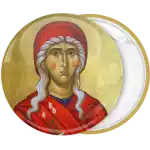 Greek orthodox icon Saint Anna round badge