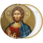 Orthodox byzantine Jesus round badge button body