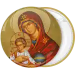 Virgin Mary with little Jesus  badge button