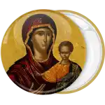 Classic Virgin Mary with Jesus badge button