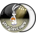 Bugs Bunny play basketball badge button