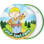 Bob builder greets round badge button