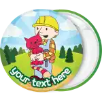 Bob builder circle  badge button
