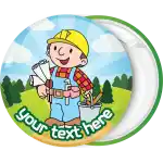 Bob builder round badge button