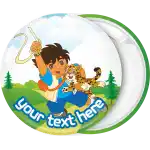 Diego and tiger circle badge button