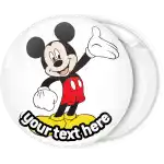 Classic mickey mouse white badge button