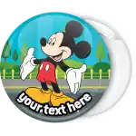 Mickey mouse country style circle badge button