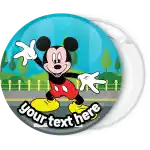 Mickey mouse dancing country style badge button