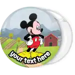 Mickey mouse farm style badge button