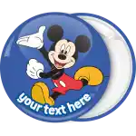 Mickey mouse classic blue circle badge button