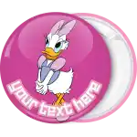 Happy daisy duck badge button pink