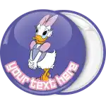 Happy daisy duck badge button purple