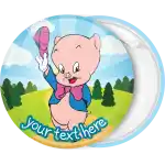 Porky Pig in the forest pinback button