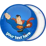 Superman flying classic badge button