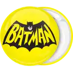 Batman in words circle badge button