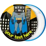 Batman in the city day badge button