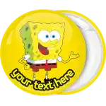 Sponge bob talk badge button yellow