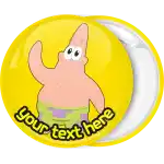 Sponge bob patrick yellow badge button