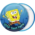 Sponge Bob dancing blue badge button