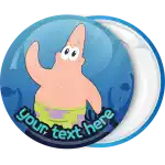 Sponge bob patrick blue badge button