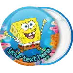 Sponge Bob dancing under sea badge button