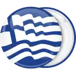Badge Greek wavy blue flag