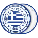 Greek flag pinback button design with circles